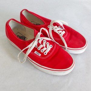 Vans Red Authentic Skate Shoes W8 M6.5